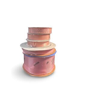 5-Piece Pink & White Ribbon Lot